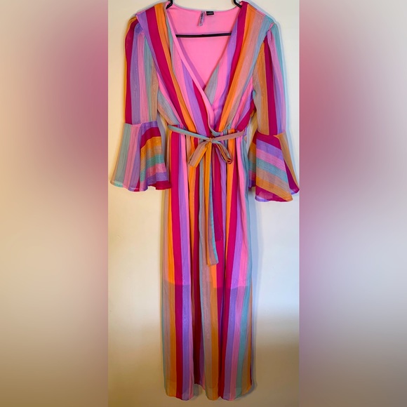 Multicolor Stripe Flowy Dress - Picture 1 of 6